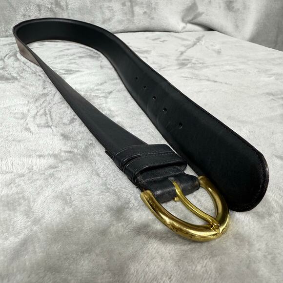 Coach Black Leather Belt with Gold Buckle - Picture 5 of 14